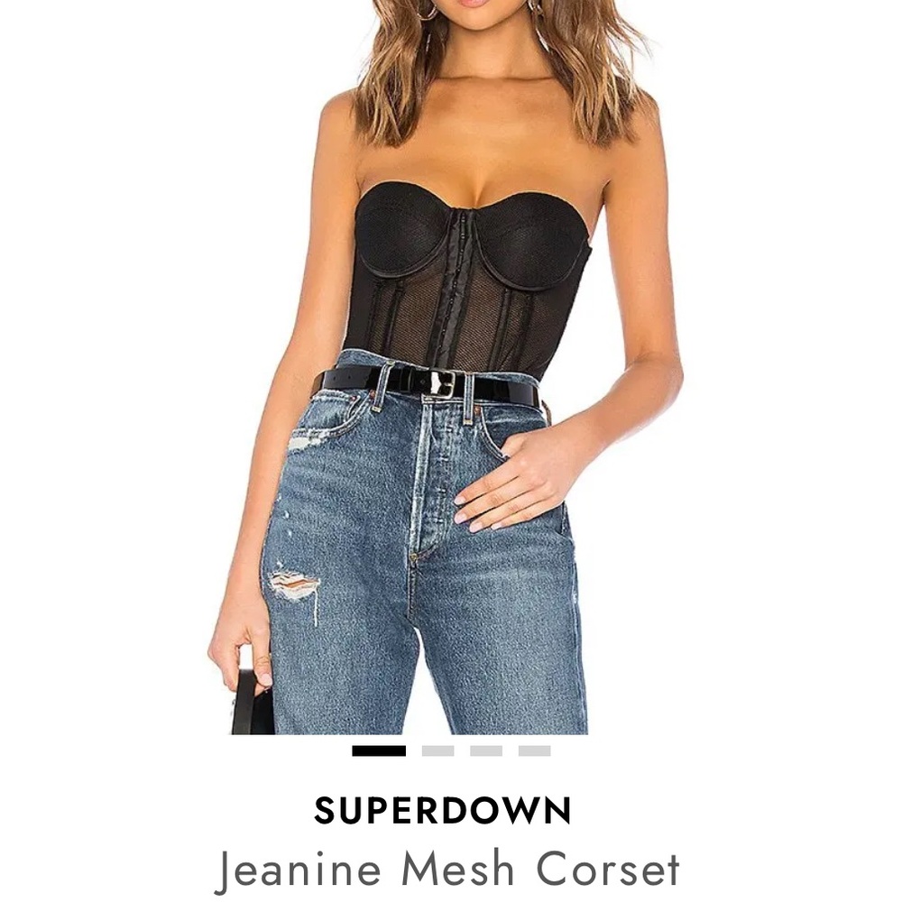 Superdown Black Jeanine Mesh Corset